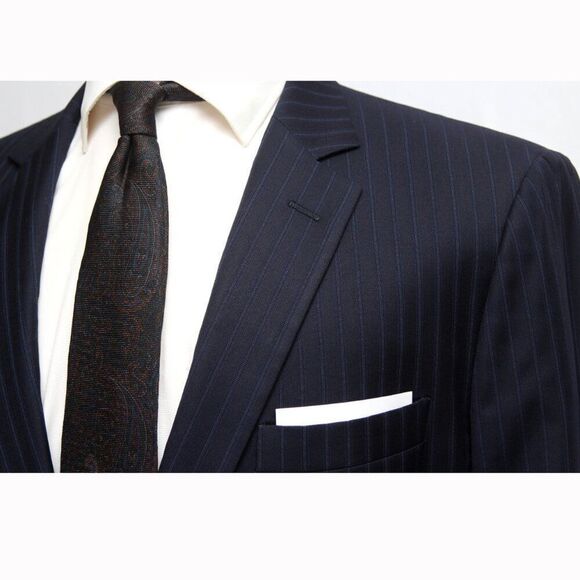 Brooks Brothers Men's‎ Sportcoat Jacket Wool Blazer 46R Made Italy Navy Striped - Picture 6 of 14